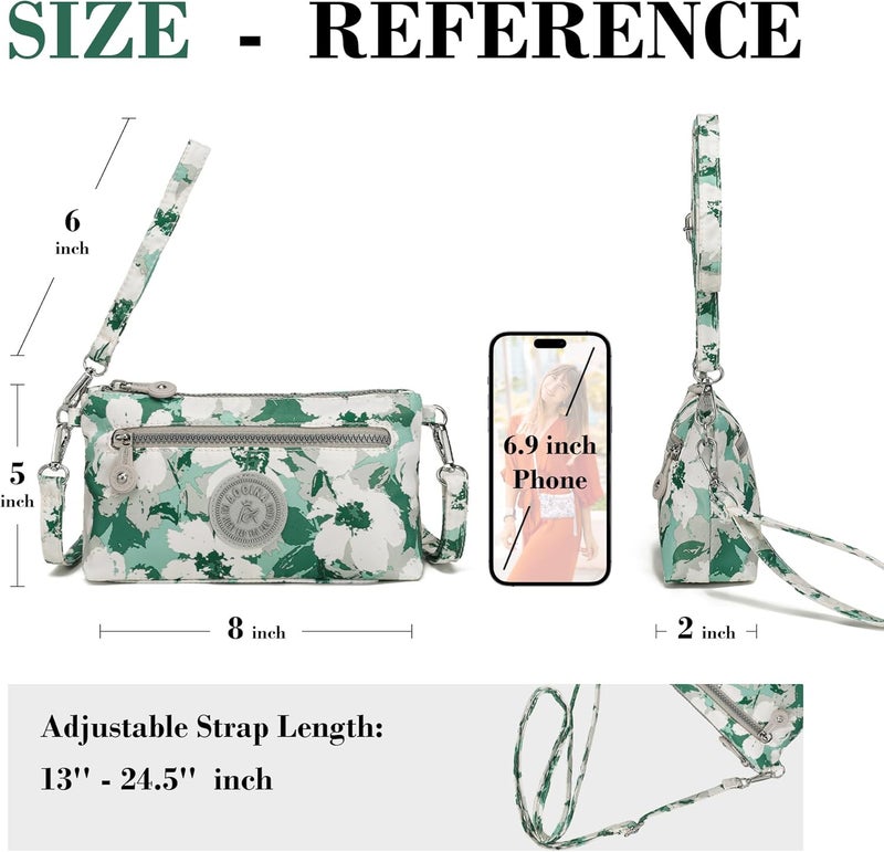 AOCINA Small Wristlet Wallet for Women RFID Blocking Crossbody Purse Gifts for Valentines Day Nylon Cell Phone Purses - Image 4